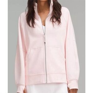 NWT lululemon scuba oversized funnel-neck full zip - strawberry milkshake - M/L